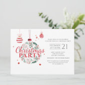 クリスマス ホリデー 赤と緑のパーティー 招待状 (スタンド正面)