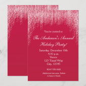 クリスマス ホリデー 赤グリッター エレガント インビテーション (正面/裏面)