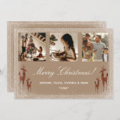 クリスマス　ホリデー　３枚の写真コラージュ シーズンカード (正面/裏面)