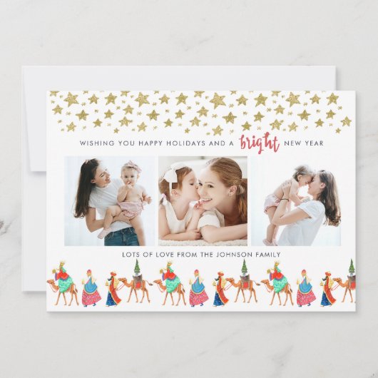 クリスマス・ホリデー | Three Kings | 3枚のフォトカード シーズンカード (正面)