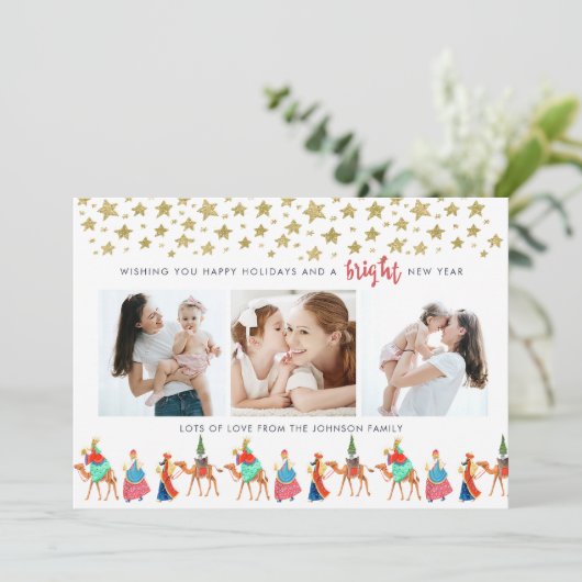 クリスマス・ホリデー | Three Kings | 3枚のフォトカード シーズンカード (スタンド正面)