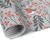 クリスマス・ホリーと鳥 ラッピングペーパー (ロールコーナー)
