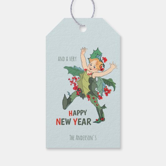 クリスマス・ホリーの子エリザベス・ゴードンCC0246 ギフトタグ (裏面)