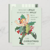 クリスマス・ホリーの子エリザベス・ゴードンCC1076 ポストカード (正面/裏面)