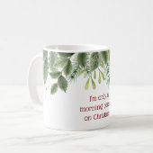 クリスマス・ホリーの朝の人間だ コーヒーマグカップ (正面左)