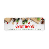 クリスマス ホリーデザイン 宛名ラベル ラベル (正面)