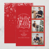 クリスマス ホリーデージョリー スクリプト3 フォト コラージュ (正面/裏面)