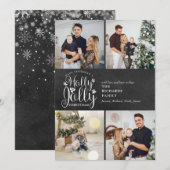 クリスマス ホリーデー ジョリー 黒板 4 枚写真 コラージュ (正面/裏面)