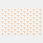 クリスマス・ホリー・オン・グリーン、ブラック、ホワイト ラッピングペーパーシート (正面3)