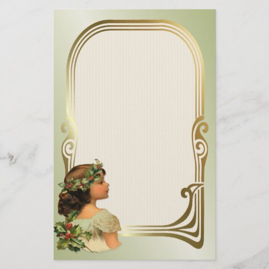 クリスマス・ホリー・ガール 便箋 (正面)