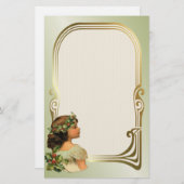 クリスマス・ホリー・ガール 便箋 (正面/裏面)