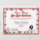 クリスマス・ホリー・サンタのナイスリスト シーズンカード (正面)