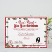 クリスマス・ホリー・サンタのナイスリスト シーズンカード (スタンド正面)