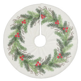 クリスマス·ホリー フリース ツリースカート