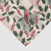 クリスマス・ホリー・ベリーと鳥の切り離し 薄葉紙 (詳細)