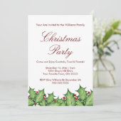 クリスマス ホリー ベリー パーティー 招待状 (スタンド正面)