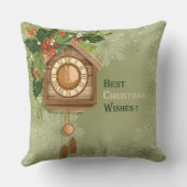 クリスマス・ホリー・ポスター付き美しいカッコウ・マント クッション (裏面)
