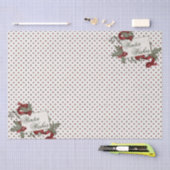 クリスマス・ホリー・ポルカ・ドット・ウィンターの願い 薄葉紙 (クラフト)