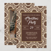 クリスマス ホリー ヴィンテージ クリーム＆ブラウン (正面/裏面)