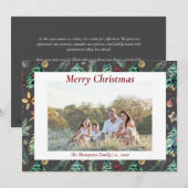 クリスマス ホリー 植物学的な グリーン写真 チャコール (正面/裏面)