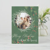 クリスマス ホリー 植物学的な グリーン写真 ネイビー (スタンド正面)