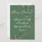 クリスマス ホリー 植物学的な グリーン写真 ネイビー (裏面)