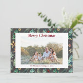 クリスマス ホリー 植物 グリーン フォト チャコール (スタンド正面)