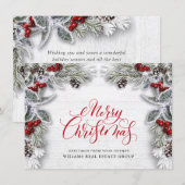 クリスマス ホリー 法人向け ホリデー グリーティング カード (正面/裏面)