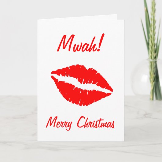 クリスマス・ホワイトとレッドのキス シーズンカード (正面)