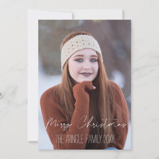 クリスマス ホワイト スクリプト タイポグラフィ (正面)