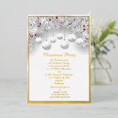 クリスマス ホワイト スノーバブル 本物のホイル 箔シーズンカード (立ち正面)