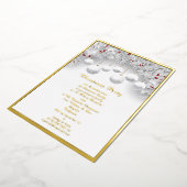 クリスマス ホワイト スノーバブル 本物のホイル 箔シーズンカード (回転した状態)