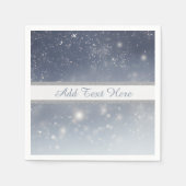 クリスマス ホワイト スノーフレーク スタンダードカクテルナプキン (正面)