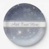 クリスマス ホワイト スノーフレーク ペーパープレート (正面)