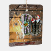 クリスマス·ホース·ワゴン·ホイールカウボーイ·ブーツ·ホースショー セラミックオーナメント (右)