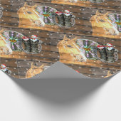 クリスマス·ホース·ワゴン·ホイールカウボーイ·ブーツ·ホースショー ラッピングペーパー (角)