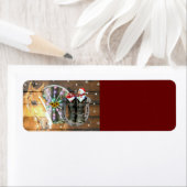 クリスマス·ホース·ワゴン·ホイールカウボーイ·ブーツ·ホースショー ラベル (インサイチュ)