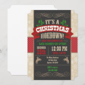 クリスマス・ホーダウン・パーティー招待状 招待状 (正面/裏面)