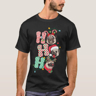 クリスマス・ホーホーホー・パグ犬・愛犬家・面白い・クリスマス Tシャツ