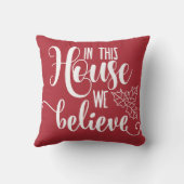 クリスマス・ホーム・デコール・イン・ザ・ハウス信じ我々 クッション (裏面)