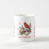 クリスマス・ホーリーの花束と赤いカーディナル コーヒーマグカップ (中央)
