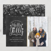 クリスマス ホーリー ジョリー スクリプト ブラックボード フォト (正面/裏面)