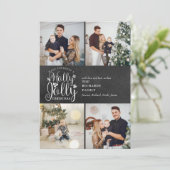 クリスマス ホーリー ジョリー 黒板 4 枚の写真のコラージュ (スタンド正面)