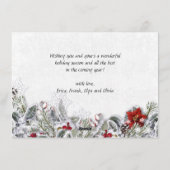 クリスマス ホーリー パイン リラックス フォト ホリデー カード (裏面)