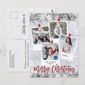 クリスマス ホーリー パイン リラックス フォト ホリデー グリーティング ポストカード (正面/裏面)