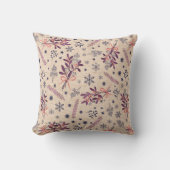 クリスマス ホーリー ブーケ - クリーム ベージュ クッション (正面)