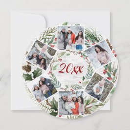 クリスマス ホーリー ベリー バーチ 6枚の写真を使ったグリーティングカード