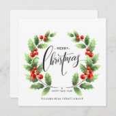 クリスマス ホーリー ベリー ブランチ 法人向けグリーティング ホ (正面/裏面)