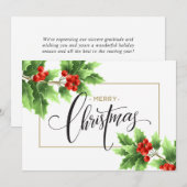 クリスマス ホーリー ベリー ブランチ 法人向けグリーティング ホ (正面/裏面)