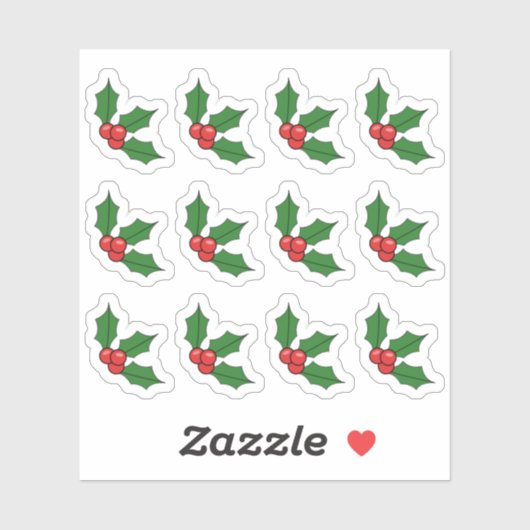 クリスマス ホーリー ベリー ホリデー デコレーション X-マス シール (シート)